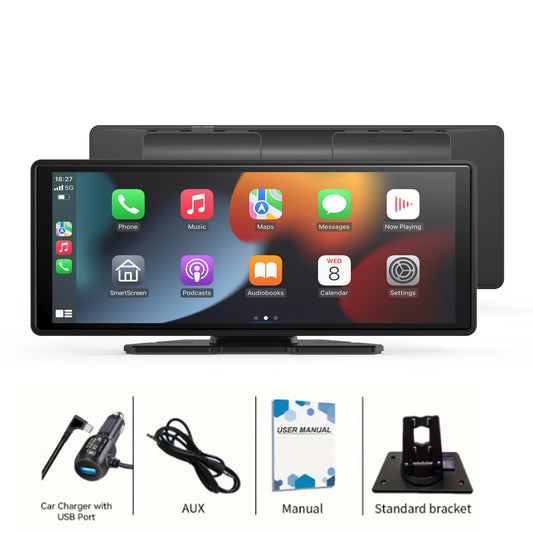 Portable CarPlay 10'' Smart Touchscreen with Car Stereo, Wireless